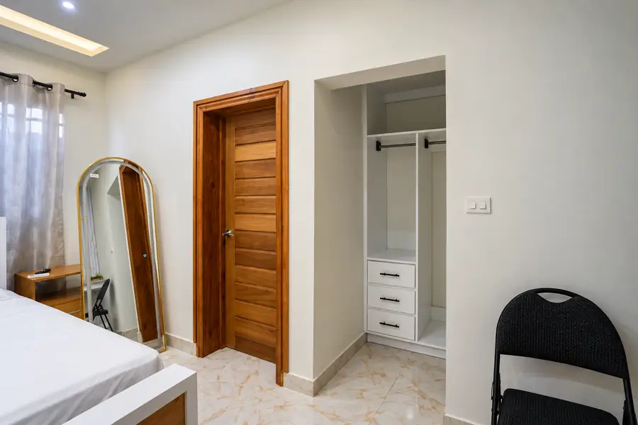 A bedroom in the building